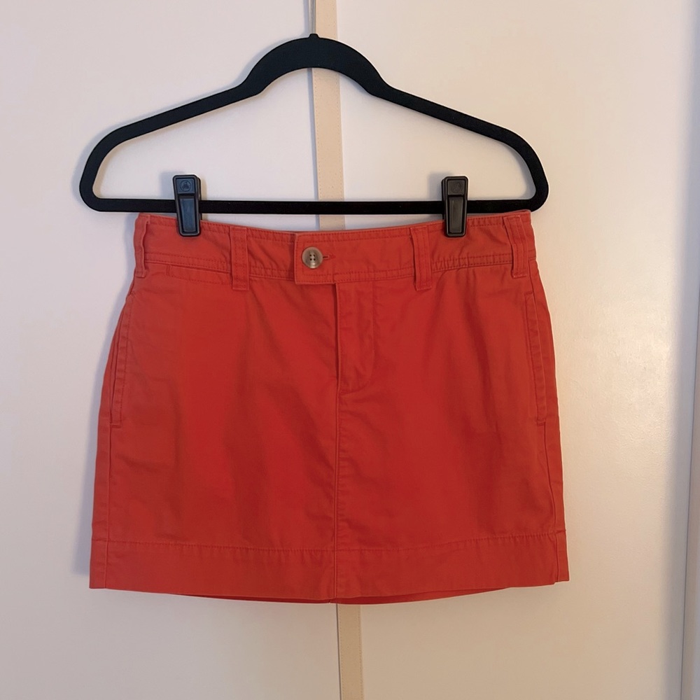 Orange mini skirt in khaki material